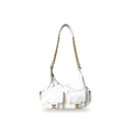 Maxi Hobo White Lambskin Leather Gold-Tone Metal Hardware