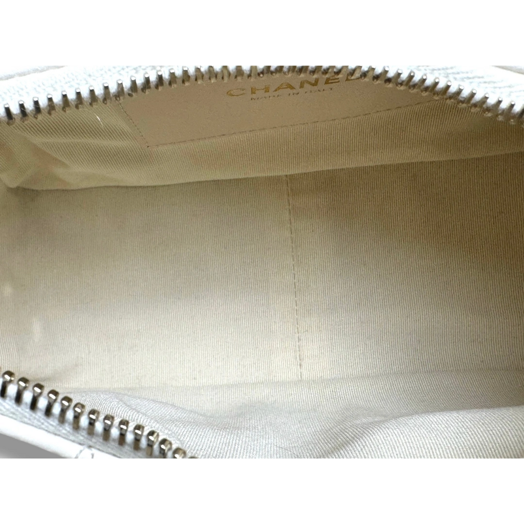 Maxi Hobo White Lambskin Leather Gold-Tone Metal Hardware