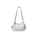 Maxi Hobo White Lambskin Leather Gold-Tone Metal Hardware