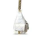 Maxi Hobo White Lambskin Leather Gold-Tone Metal Hardware