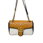 GG Marmont Matellasé Tri-color Gold-Tone Chain Strap
