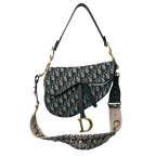 Saddle Oblique Jacquard Canvas Small Gold-Tone Hardware