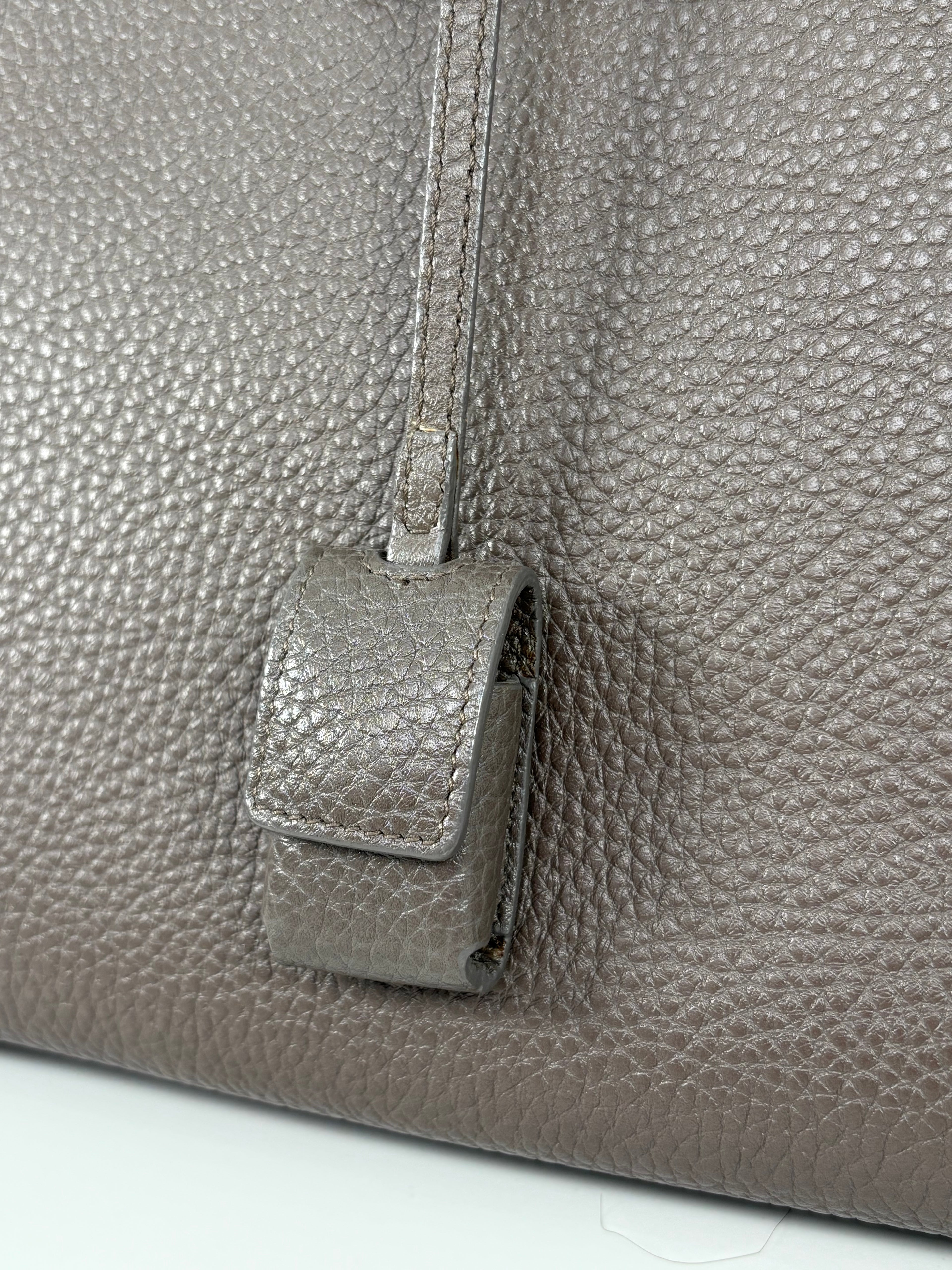 Sac De Jour Grey Grained Calfskin Leather