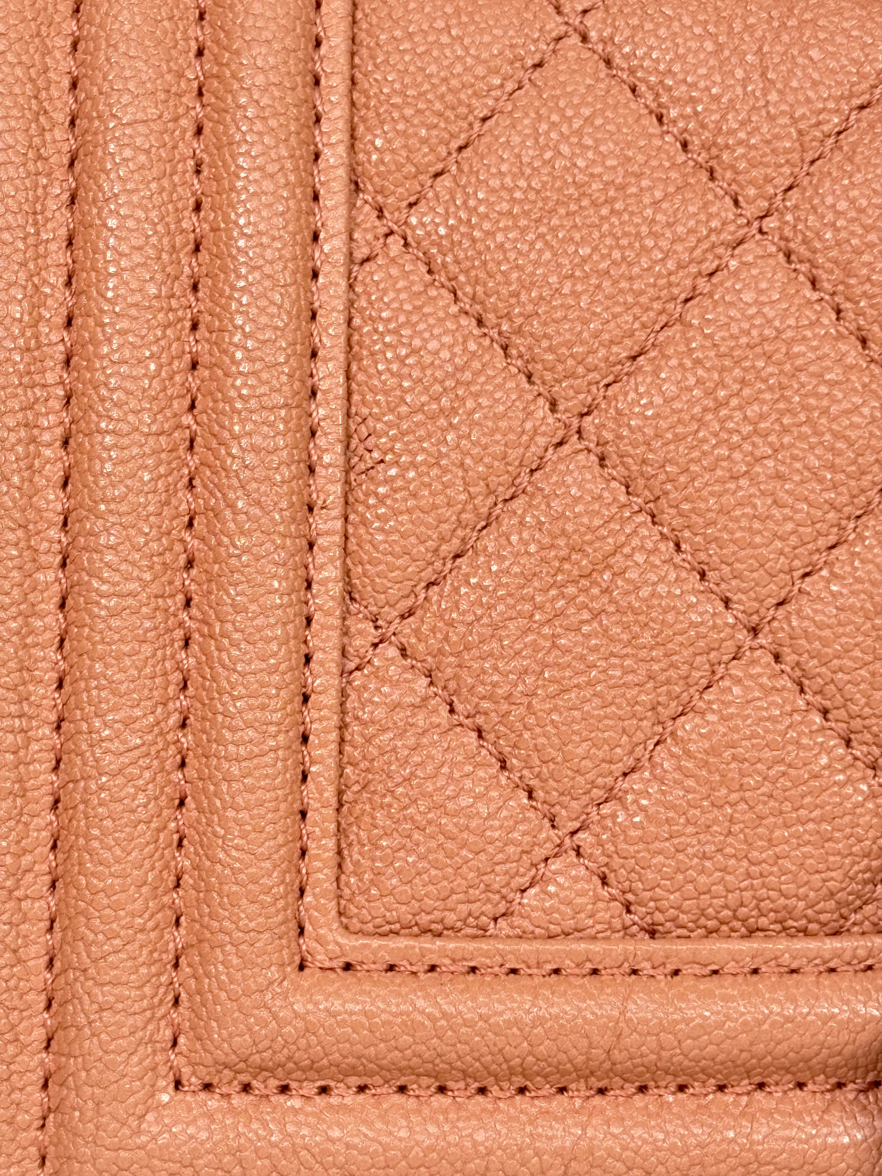 Boy Flap Blush Pink Caviar Leather Silver-Tone Hardware