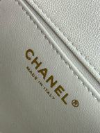 Boy Crescent Messenger Bag White Caviar Gold Hardware Series 31