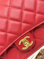Classique Maxi Flap Wallet On Chain Limited Caviar Red Gold Hardware Series 29