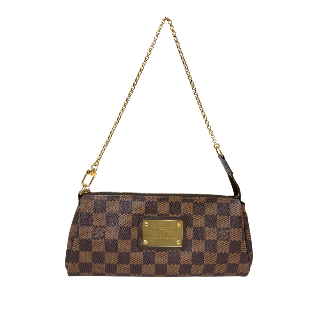 Eva Clutch Damier Ebene Gold-Tone Chain Strap