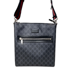 GG Supreme Black Messenger Bag Grey & Black Monogram Canvas