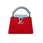 Taurillon Capucines Mini Bag Coral & Light Blue Colorway