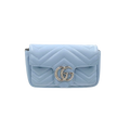 GG Marmont Mini Light Blue Palladium-Tone Hardware