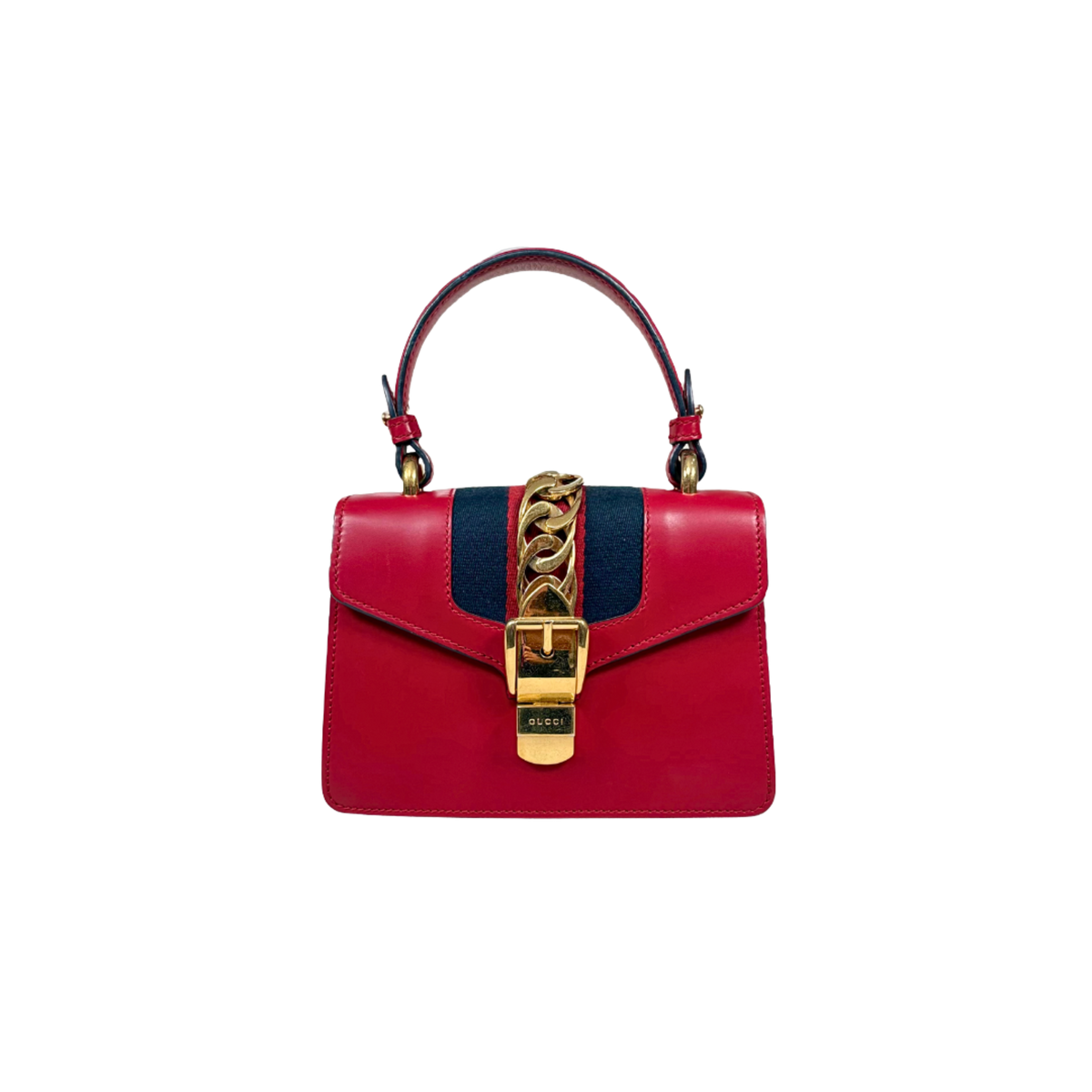 Sylvie Mini Red Cherry Line Gold Hardware