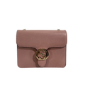 Pebbled Leather Interlocking G Small Light Pink Gold-Tone Hardware