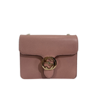 Pebbled Leather Interlocking G Small Light Pink Gold-Tone Hardware