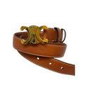 Triomphe Tan Belt Gold-Finish Buckle Size 70