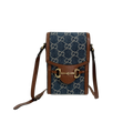 Horsebit GG Denim 1955 Mini Brown Leather Trim