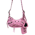 Le Cagole Mini Pink Aged-Silver Metal Studs