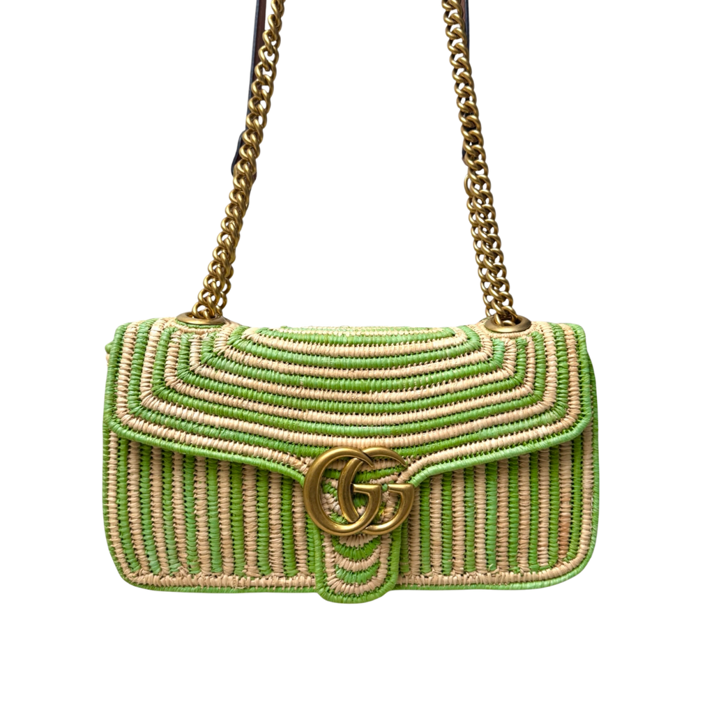 Limited Edition GG Marmont Medium Raffia Woven
