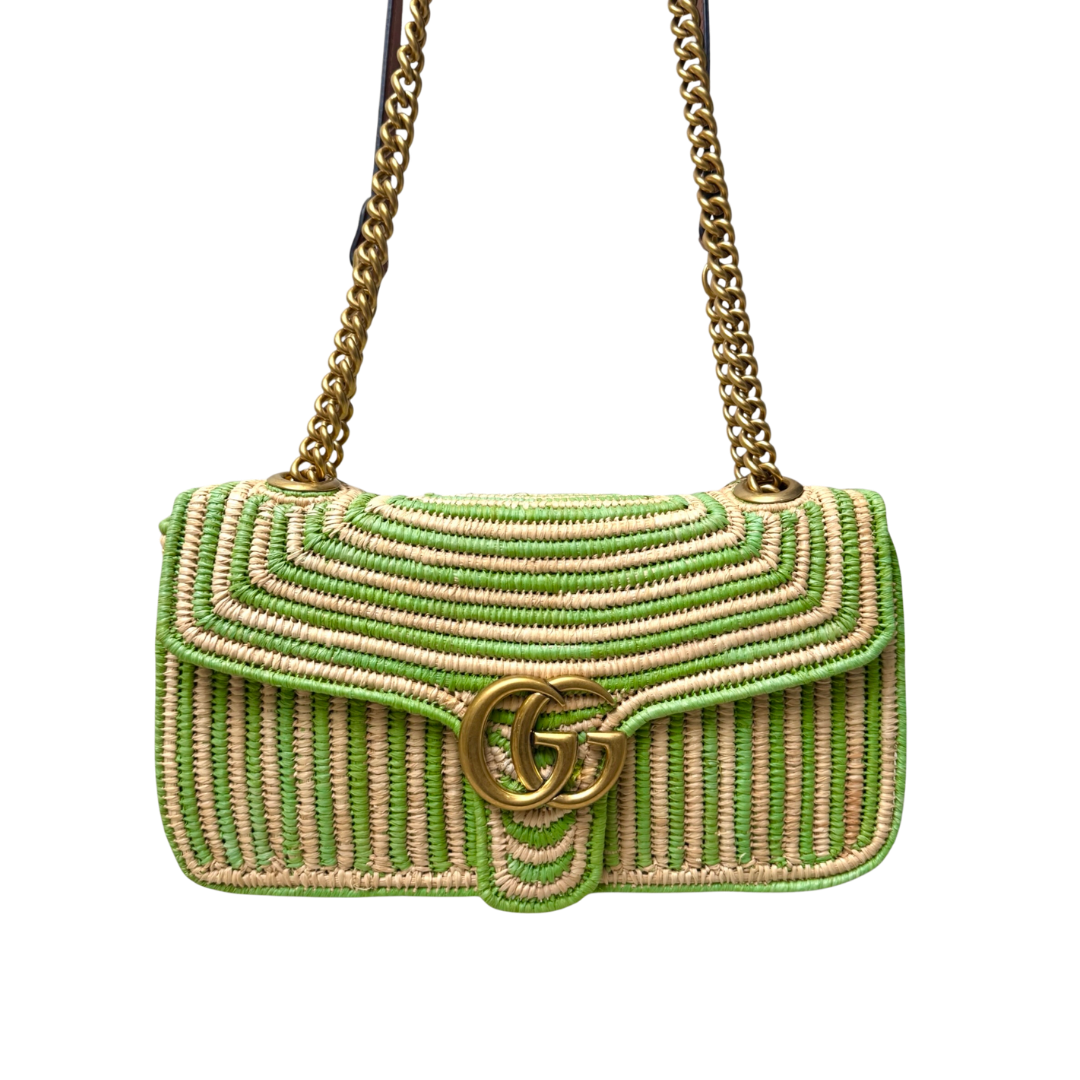 Limited Edition GG Marmont Medium Raffia Woven