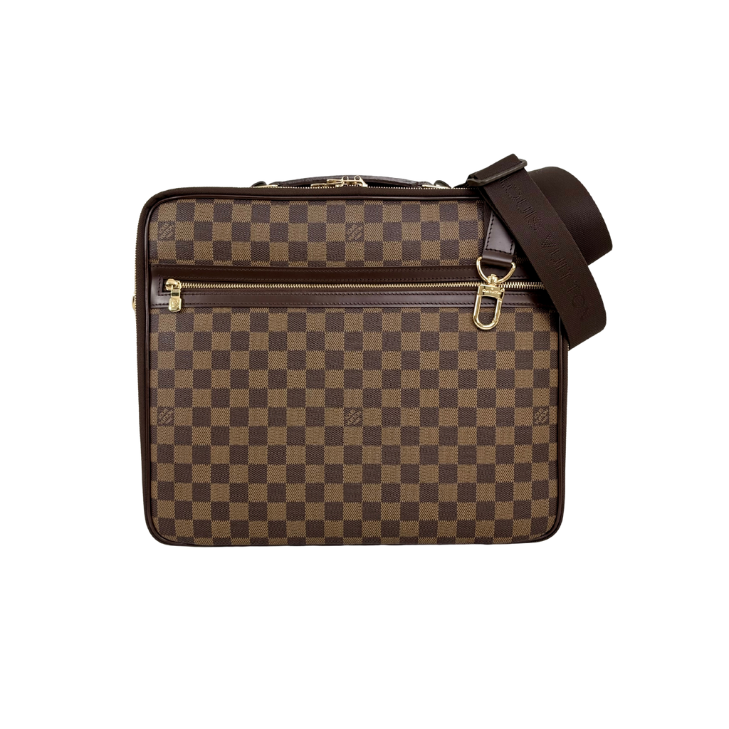 Sabana Case Bag Damier Ebene Leather Gold Hardware