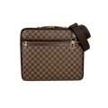Sabana Case Bag Damier Ebene Leather Gold Hardware