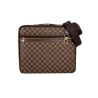 Sabana Case Bag Damier Ebene Leather Gold Hardware