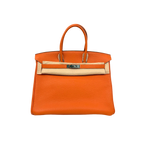 Birkin 35 Orange Togo Palladium Hardware Square N