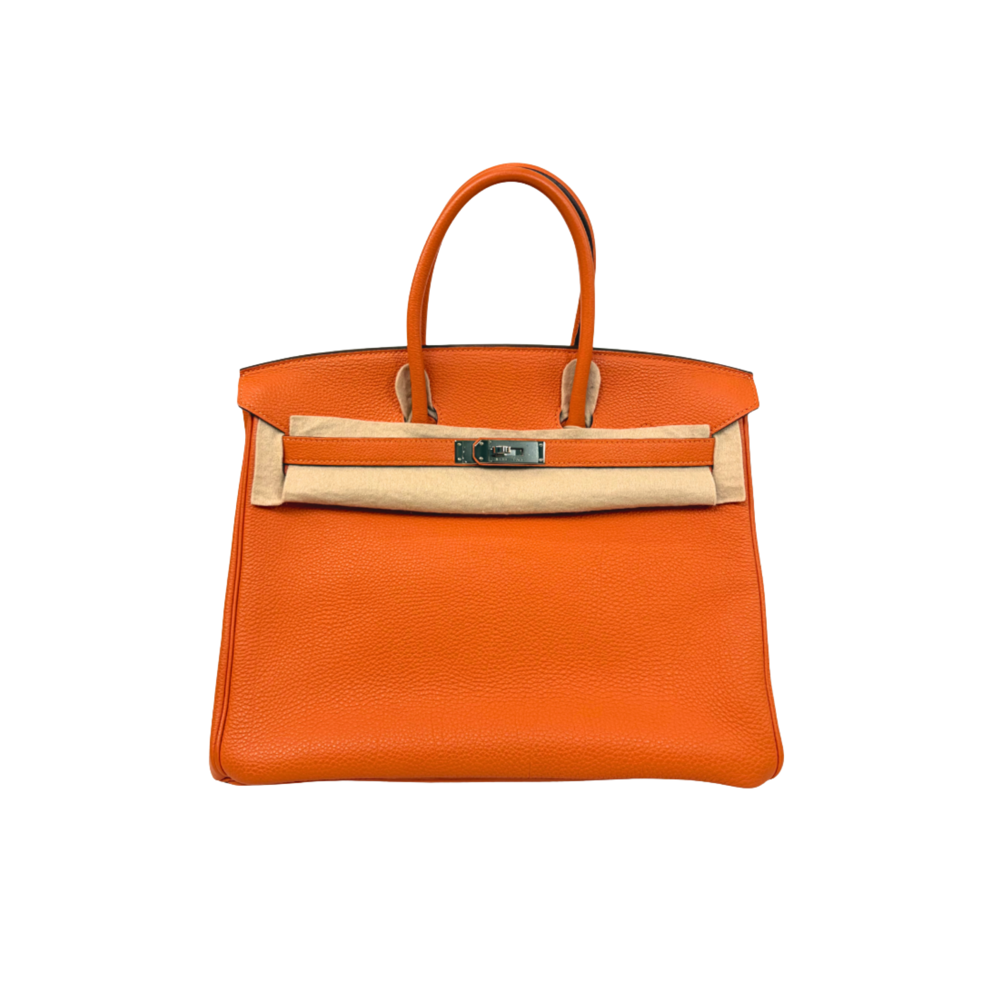 Birkin 35 Orange Togo Palladium Hardware Square N