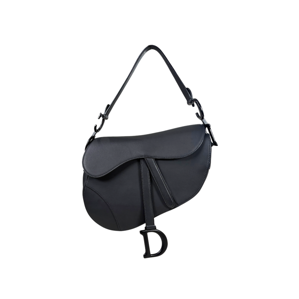 Medium Saddle Bag So Black Ultramatte Smooth Leather