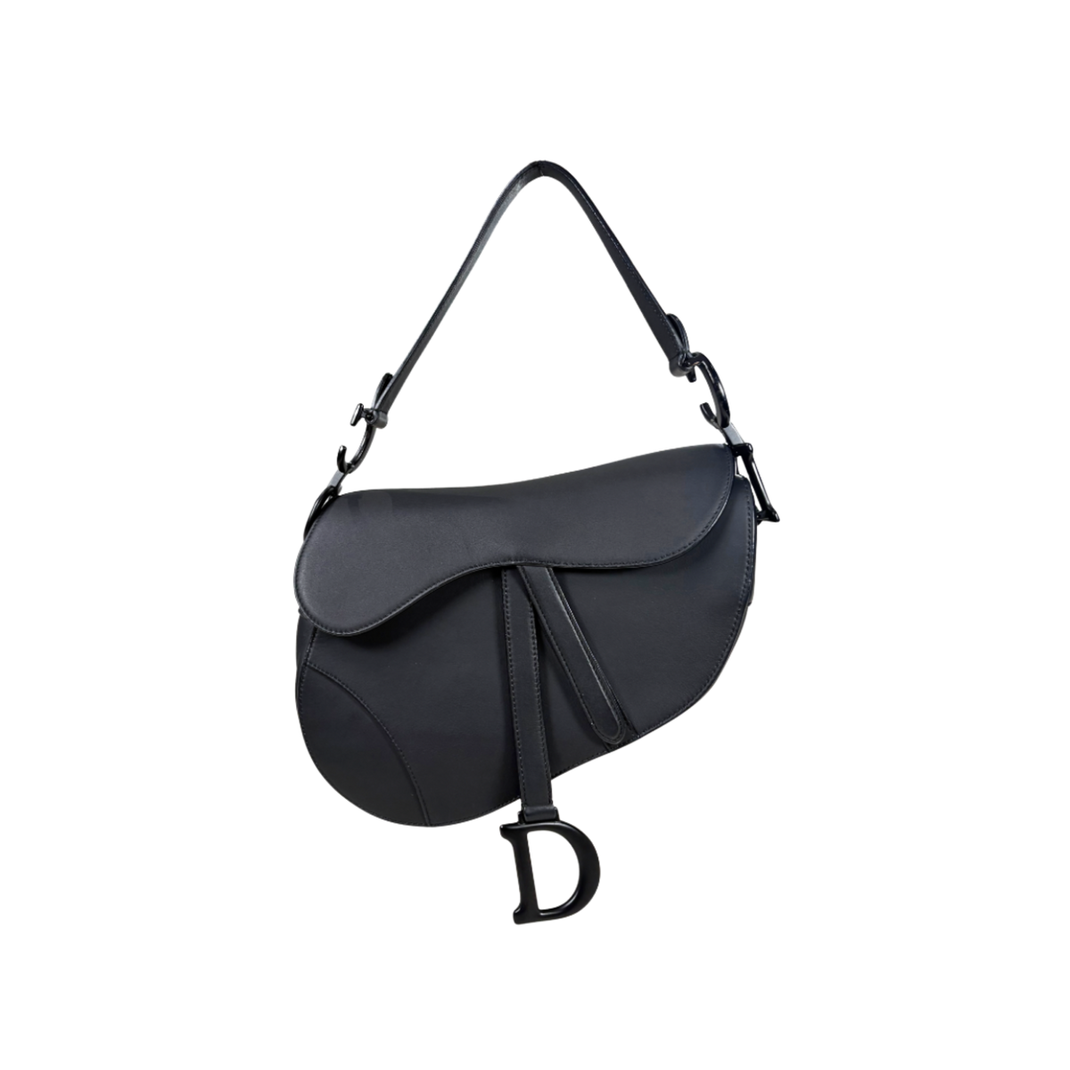Medium Saddle Bag So Black Ultramatte Smooth Leather