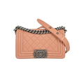 Boy Flap Blush Pink Caviar Leather Silver-Tone Hardware