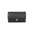 Classic Double Flap Medium Black Lambskin Leather Silver Hardware