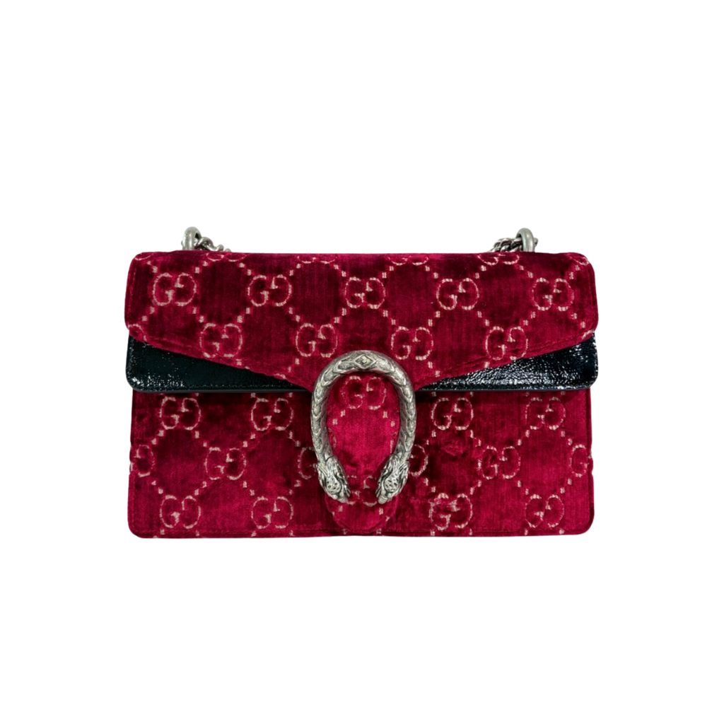 Dionysus GG Red Velvet Silver-Tone Hardware