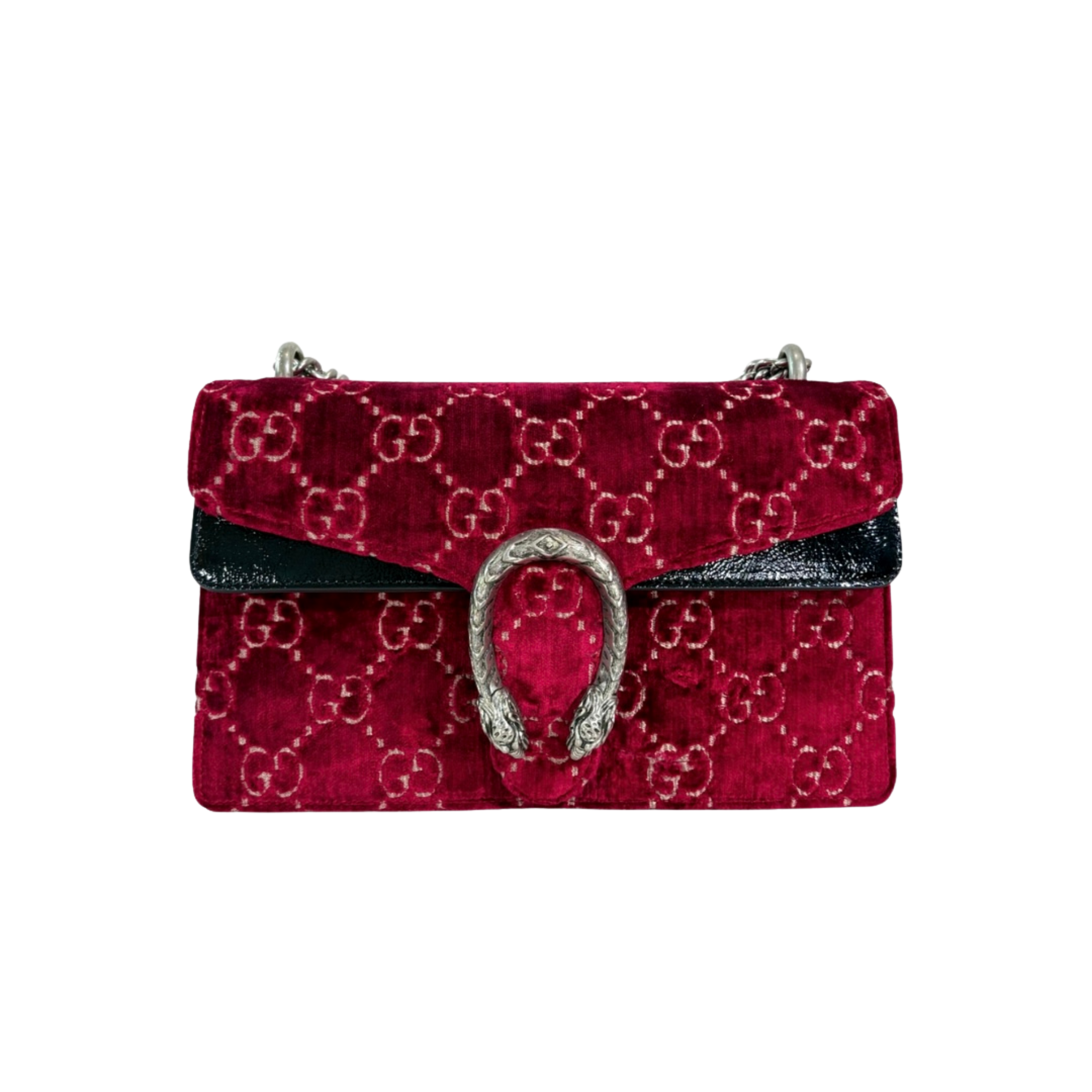 Dionysus GG Red Velvet Silver-Tone Hardware