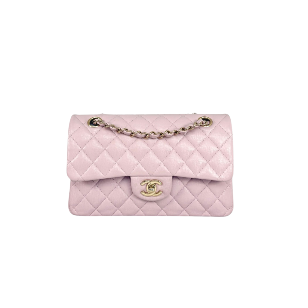 Classic Double Flap Lilac Small Gold Hardware Series 31