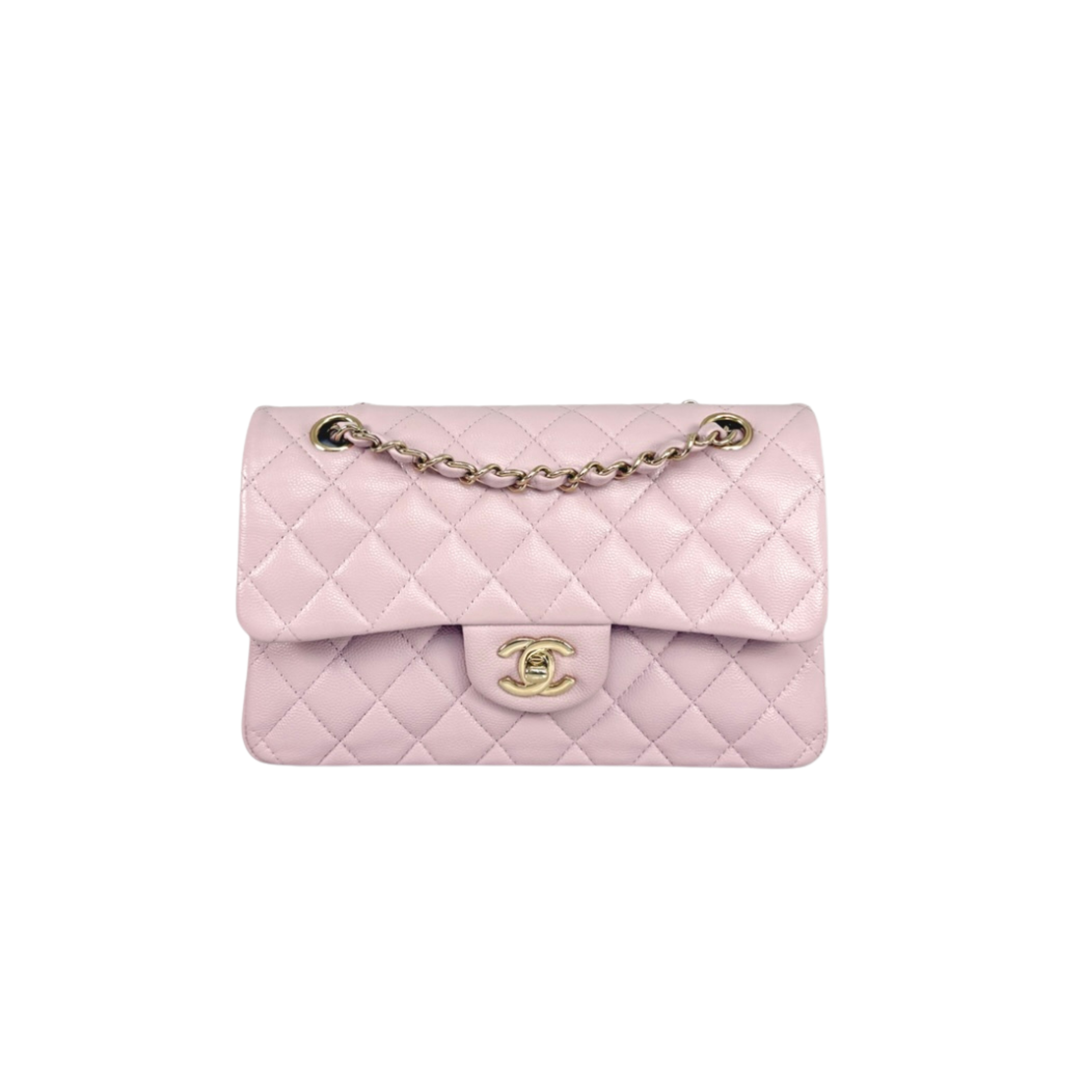 Classic Double Flap Lilac Small Gold Hardware Series 31