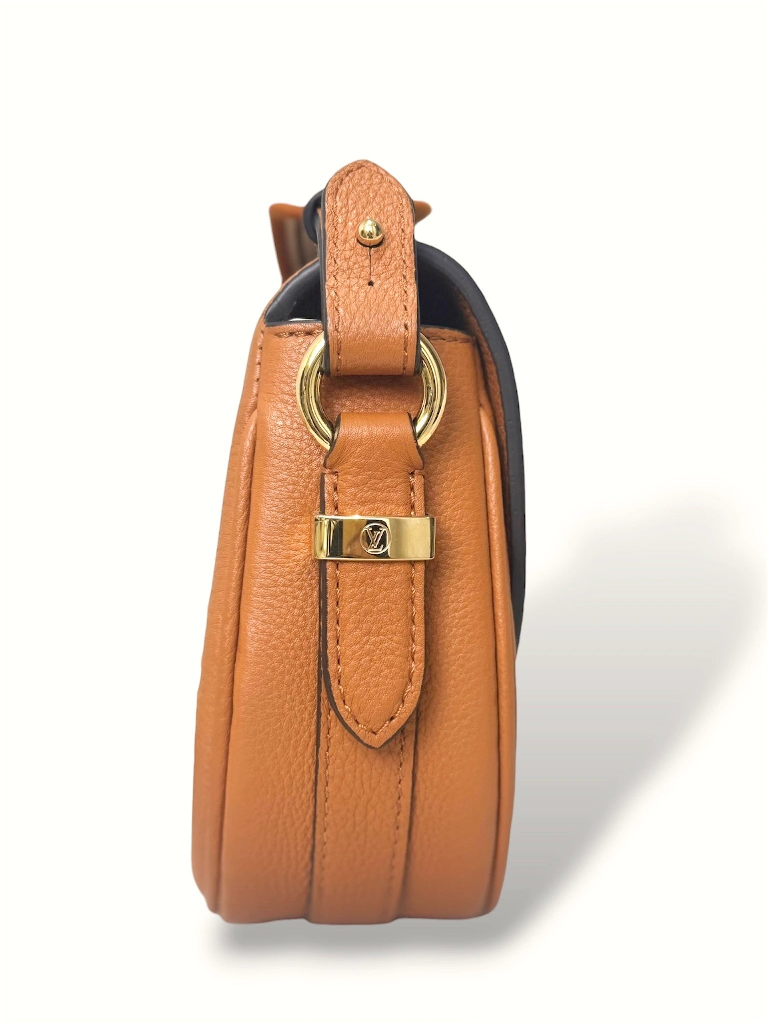 Pont 9 PM Caramel Brown Grained Leather Gold Hardware