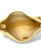 Hobo Bag Yellow Lambskin Leather Gold-Tone Hardware