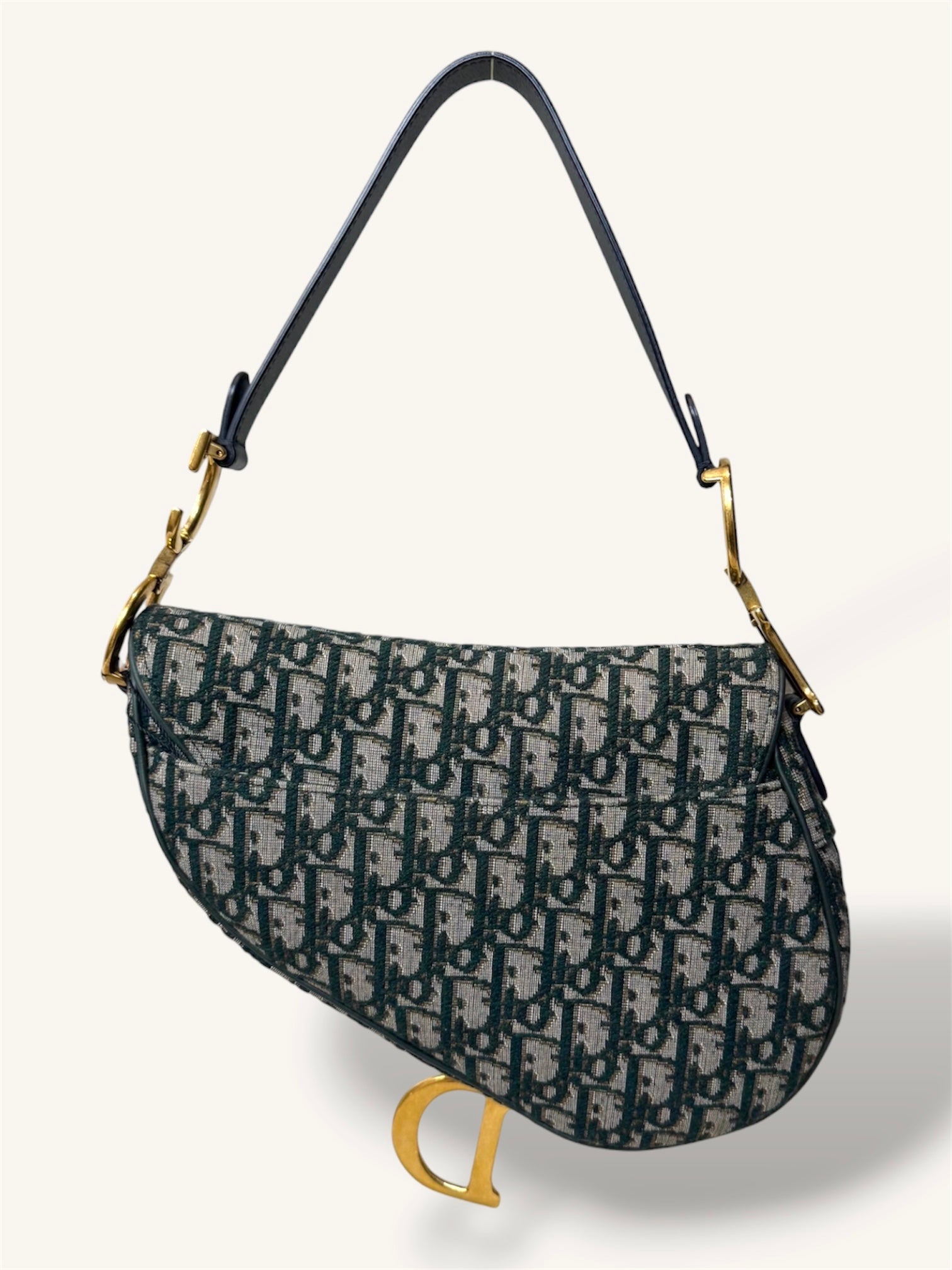 Saddle Oblique Jacquard Canvas Small Gold-Tone Hardware