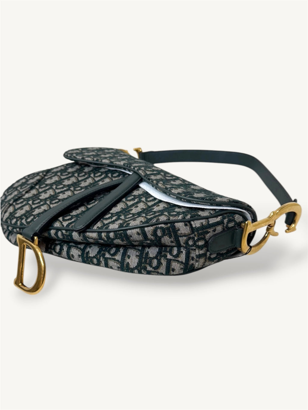 Saddle Oblique Jacquard Canvas Small Gold-Tone Hardware