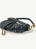 Saddle Oblique Jacquard Canvas Small Gold-Tone Hardware