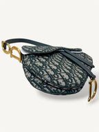 Saddle Oblique Jacquard Canvas Small Gold-Tone Hardware