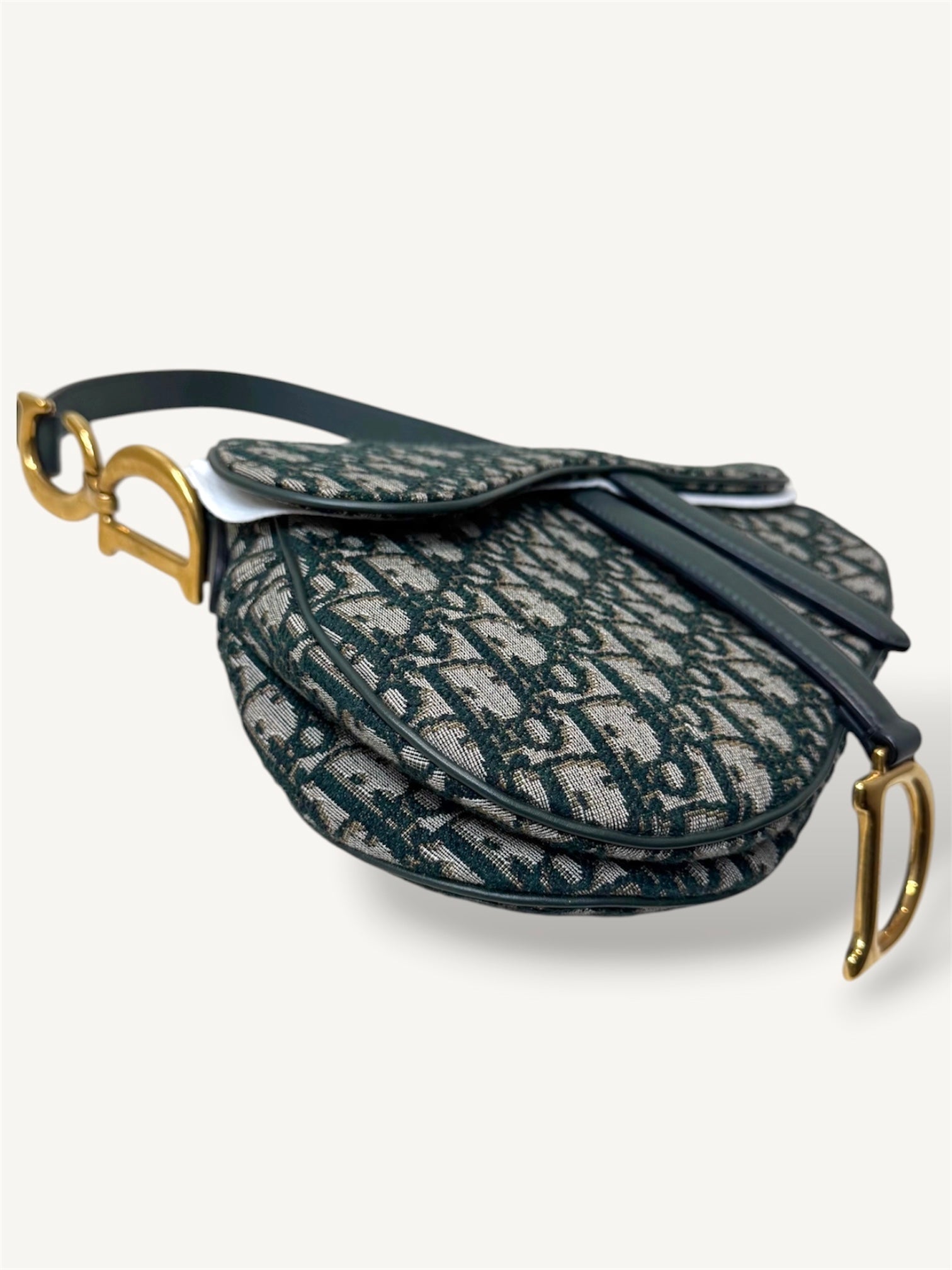 Saddle Oblique Jacquard Canvas Small Gold-Tone Hardware