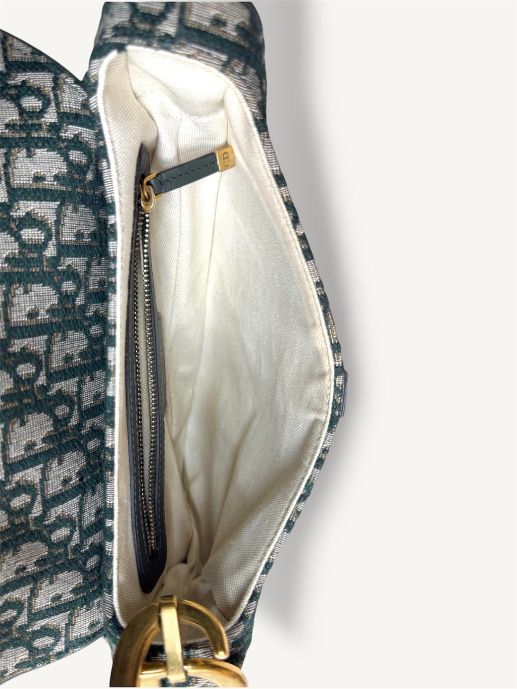 Saddle Oblique Jacquard Canvas Small Gold-Tone Hardware