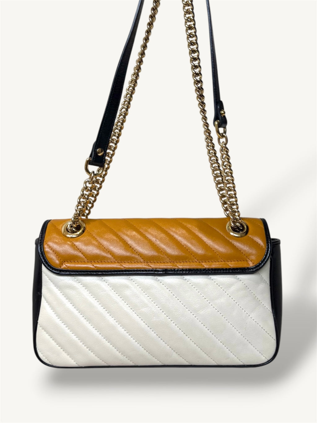 GG Marmont Matellasé Tri-color Gold-Tone Chain Strap