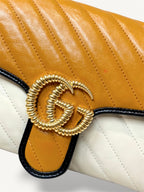 GG Marmont Matellasé Tri-color Gold-Tone Chain Strap