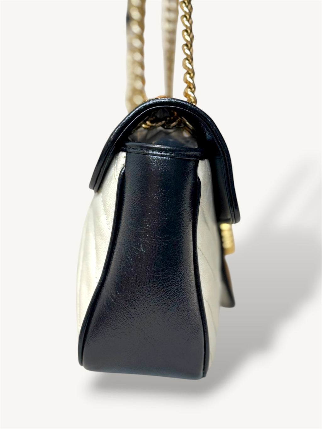 GG Marmont Matellasé Tri-color Gold-Tone Chain Strap