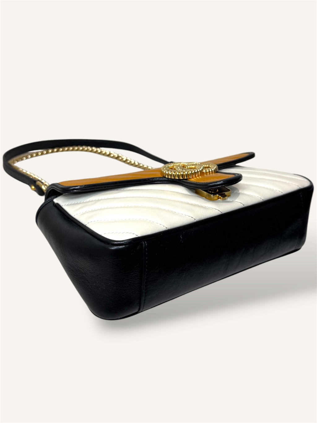 GG Marmont Matellasé Tri-color Gold-Tone Chain Strap