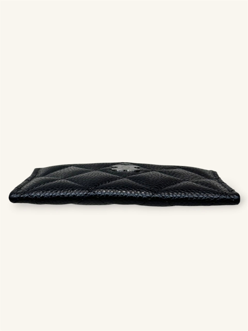 Classic Card Holder Silver-Tone Hardware Black Caviar Leather