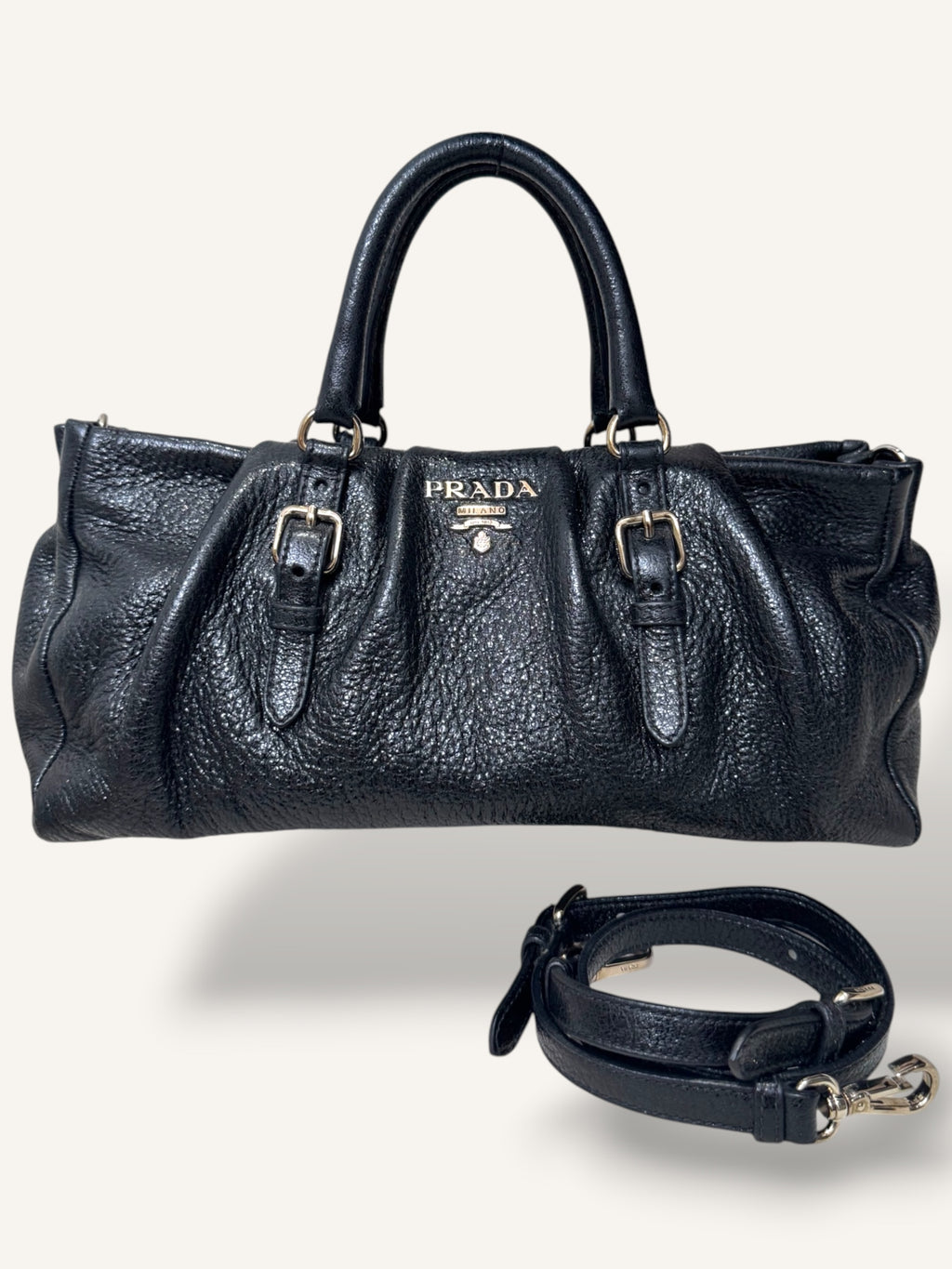 2-Way Vitello Shine Handbag