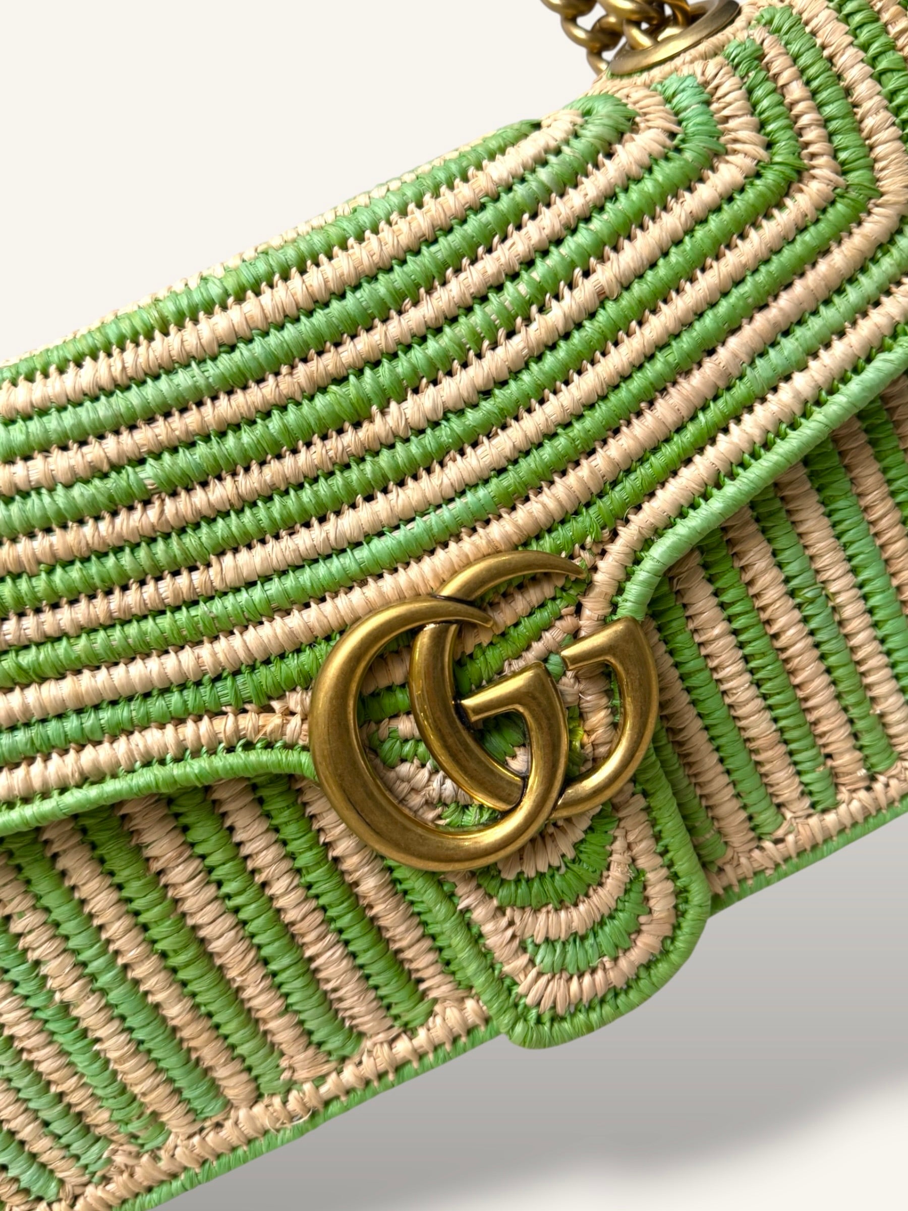 Limited Edition GG Marmont Medium Raffia Woven